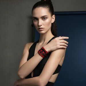 Handmade Leather Bracelet with First Nations Art